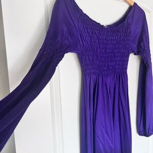 Vintage smocked renaissance maxi dress gown